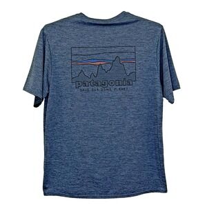 Patagonia Lightweight T-Shirt Mens Medium Dark Gray Graphic Print Short Sleeve
